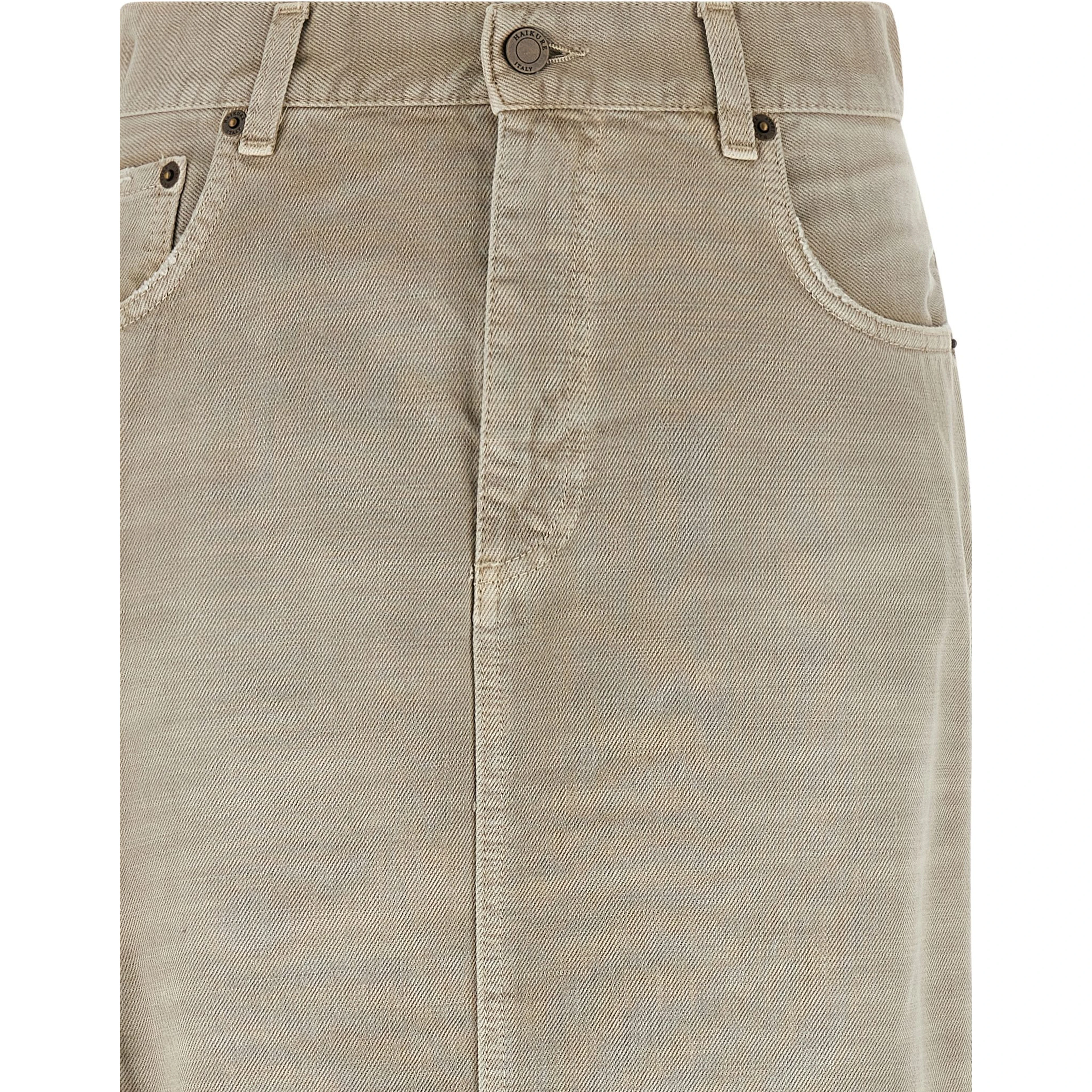 Gray Cotton Midi Skirt