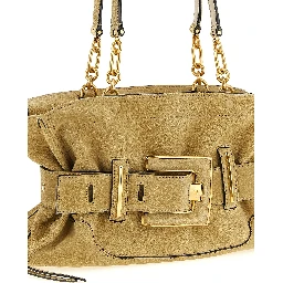 Beige Calfskin Shoulder Bag