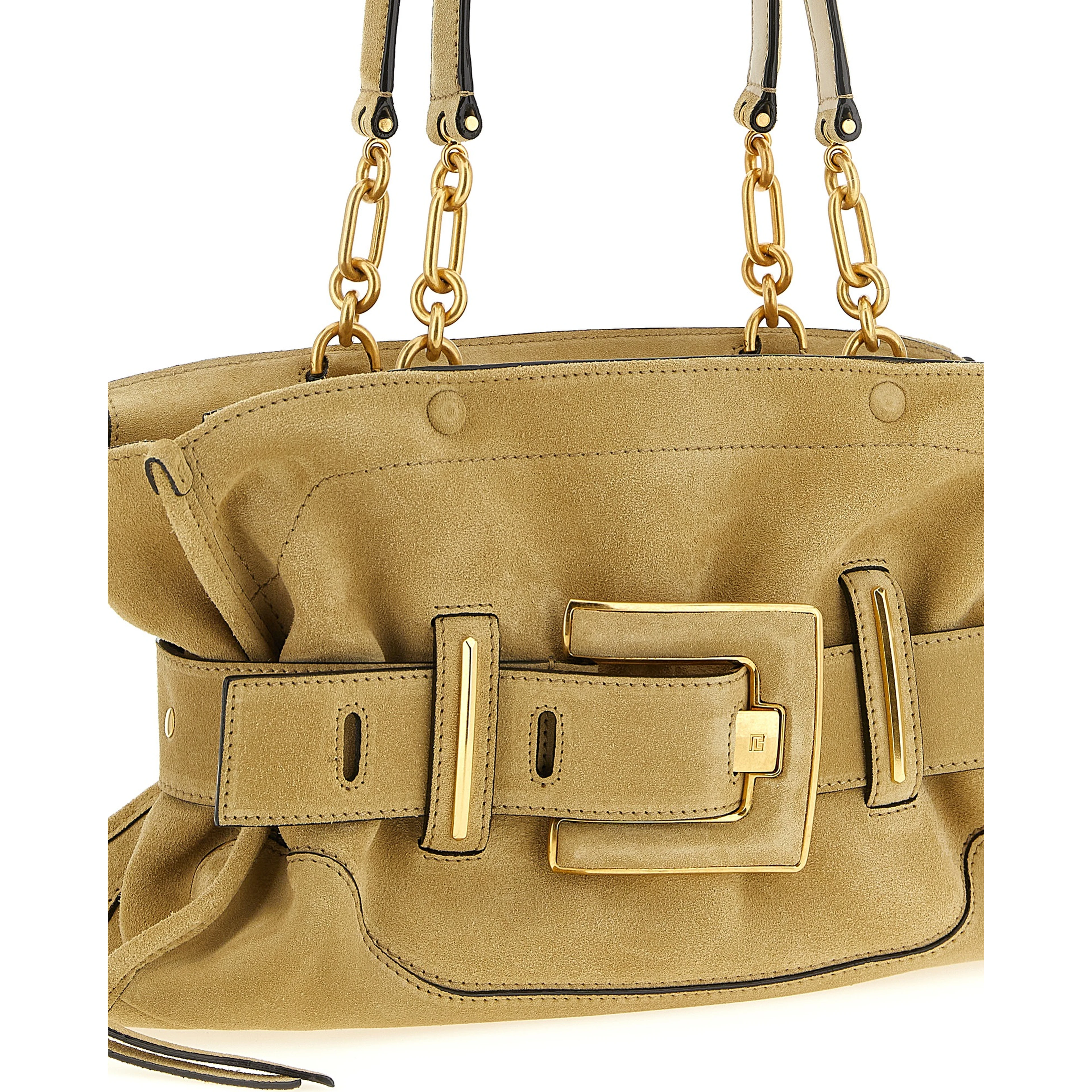Beige Calfskin Shoulder Bag