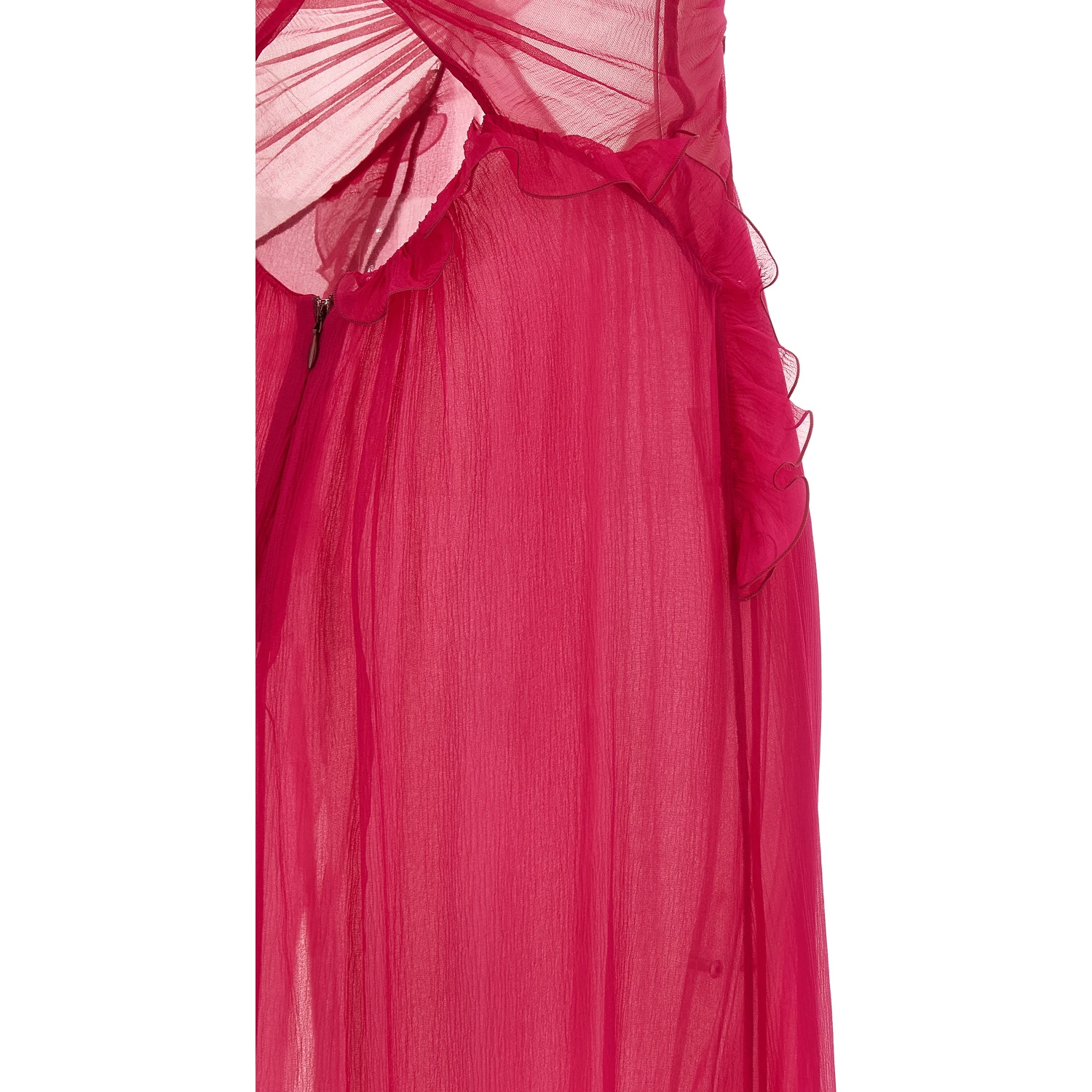 Fuchsia Silk Long Dress