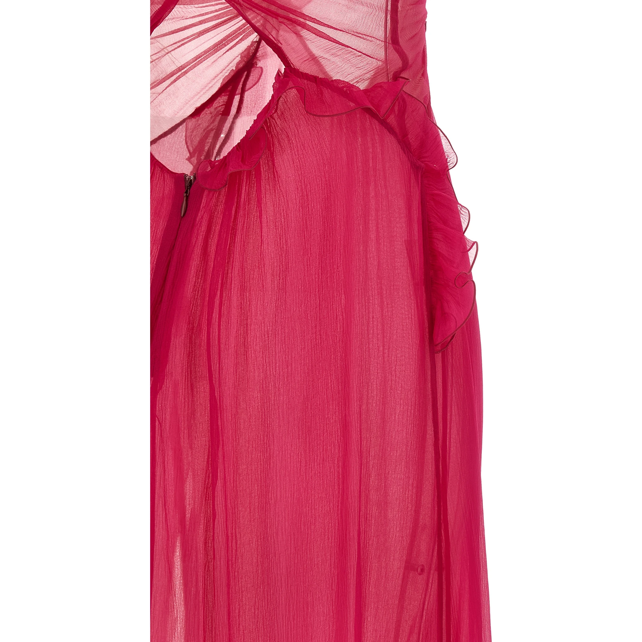 Fuchsia Silk Long Dress