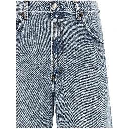 Blue Cotton Tapered Jeans