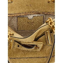 Beige Calfskin Shoulder Bag
