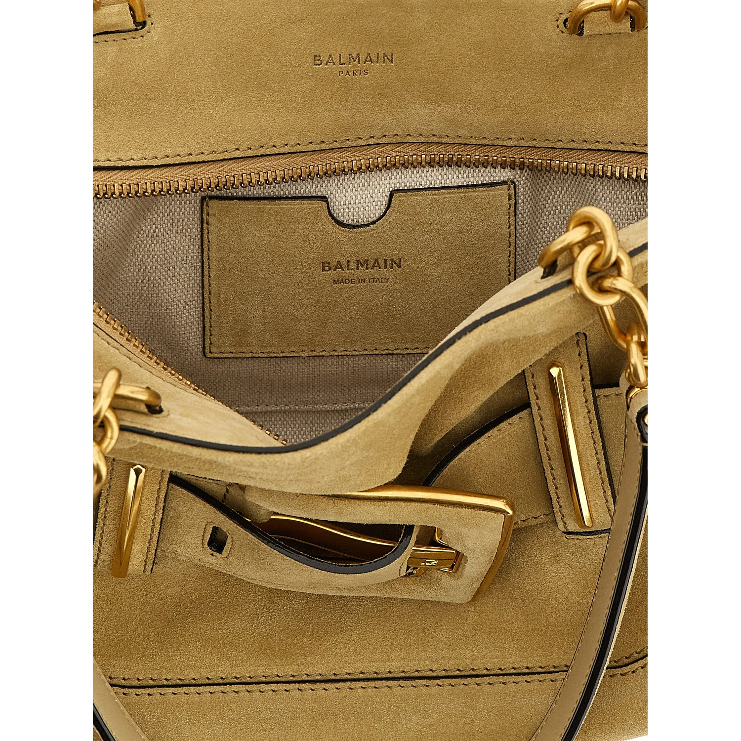 Beige Calfskin Shoulder Bag