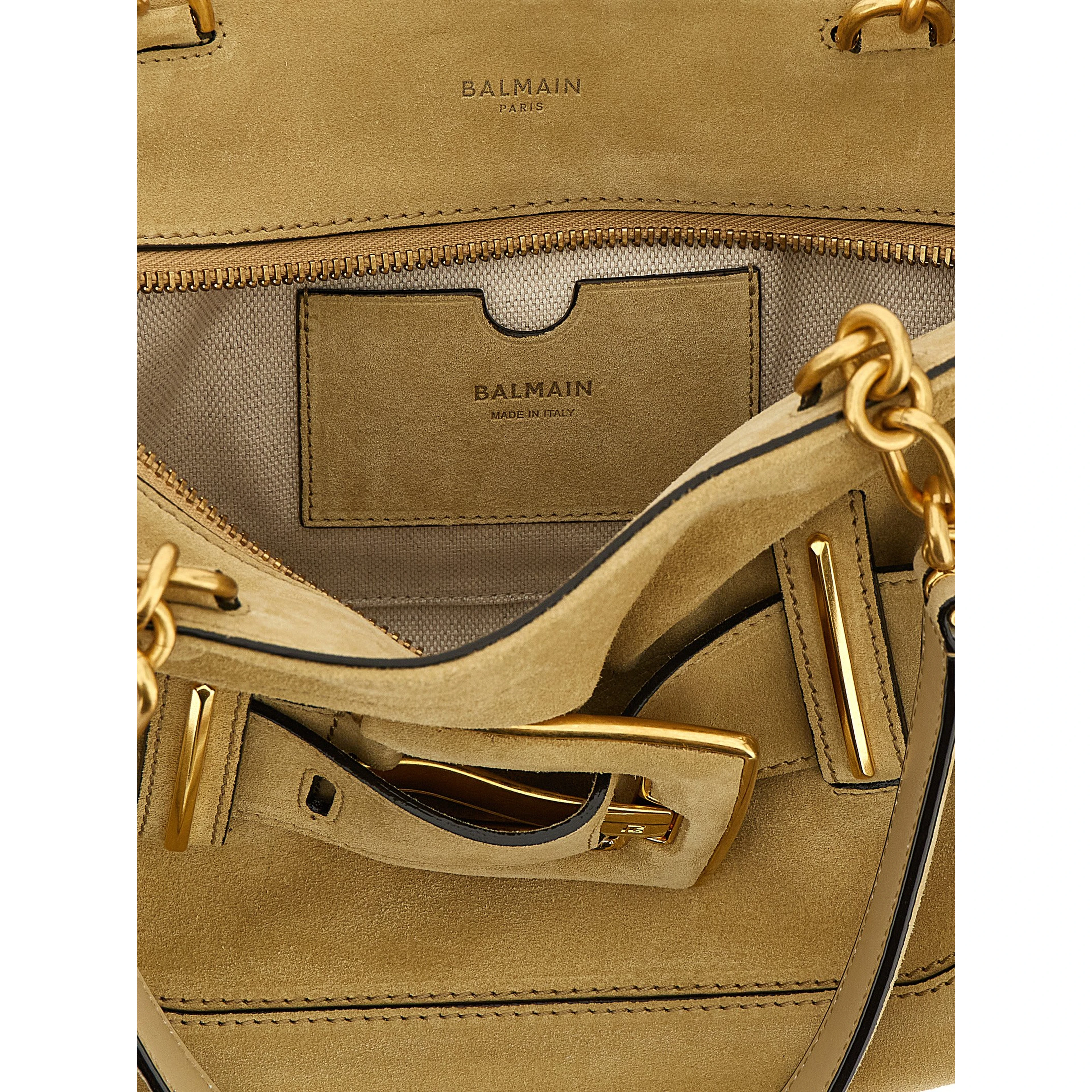 Beige Calfskin Shoulder Bag