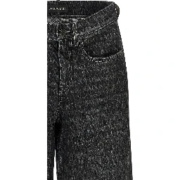 Black Cotton Flared Jeans