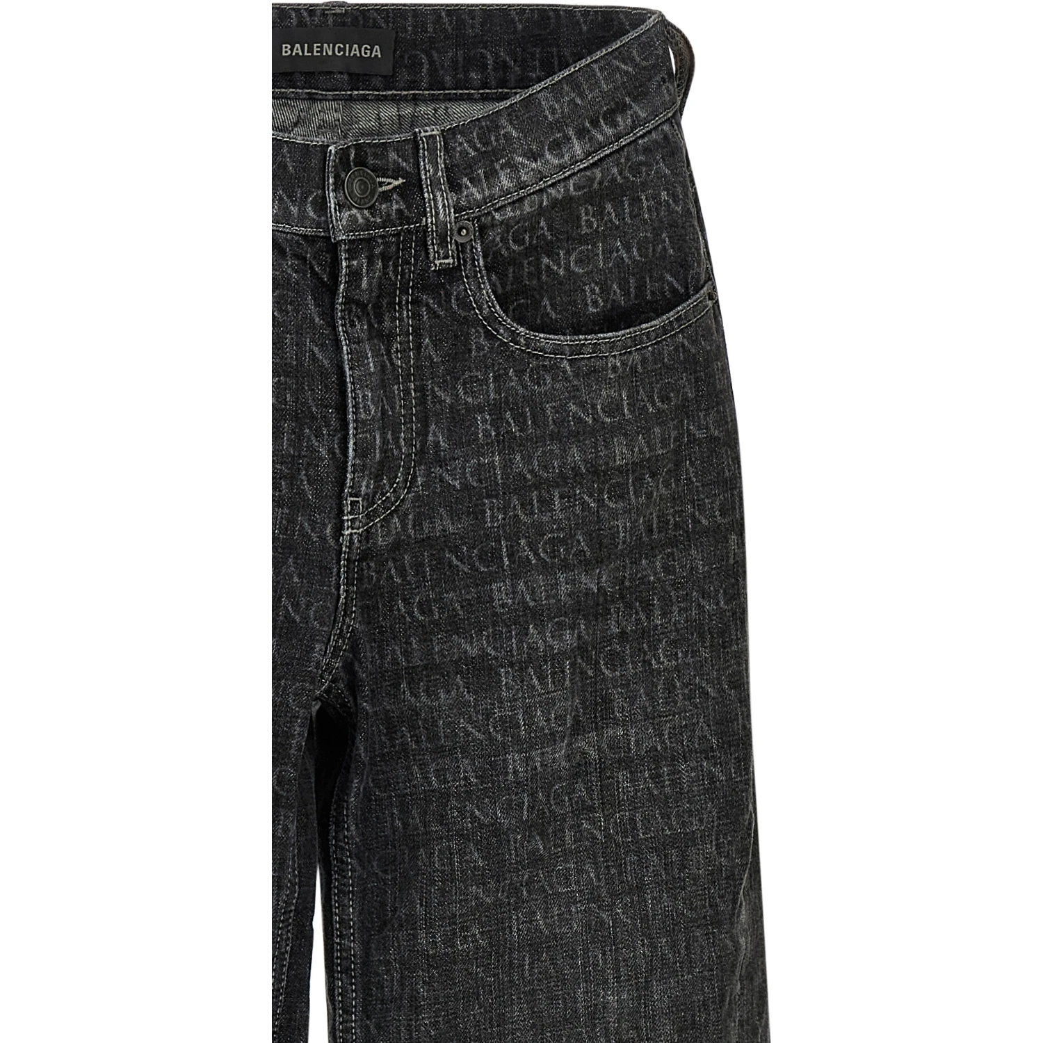 Black Cotton Flared Jeans