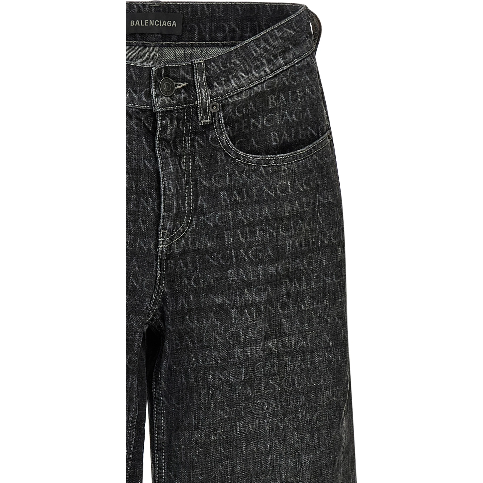 Black Cotton Flared Jeans