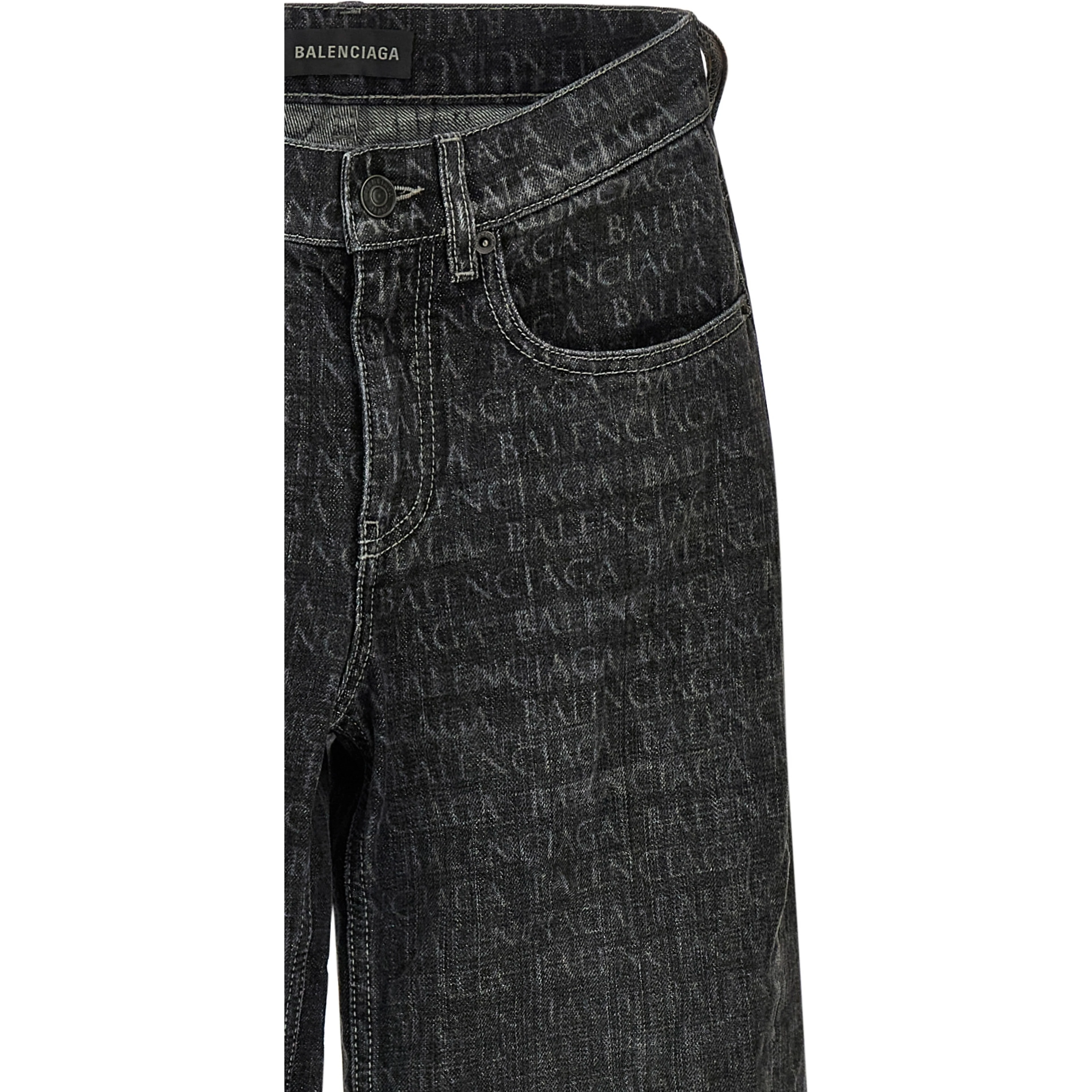 Black Cotton Flared Jeans