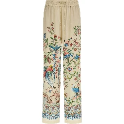 Beige Polyester Casual Pants