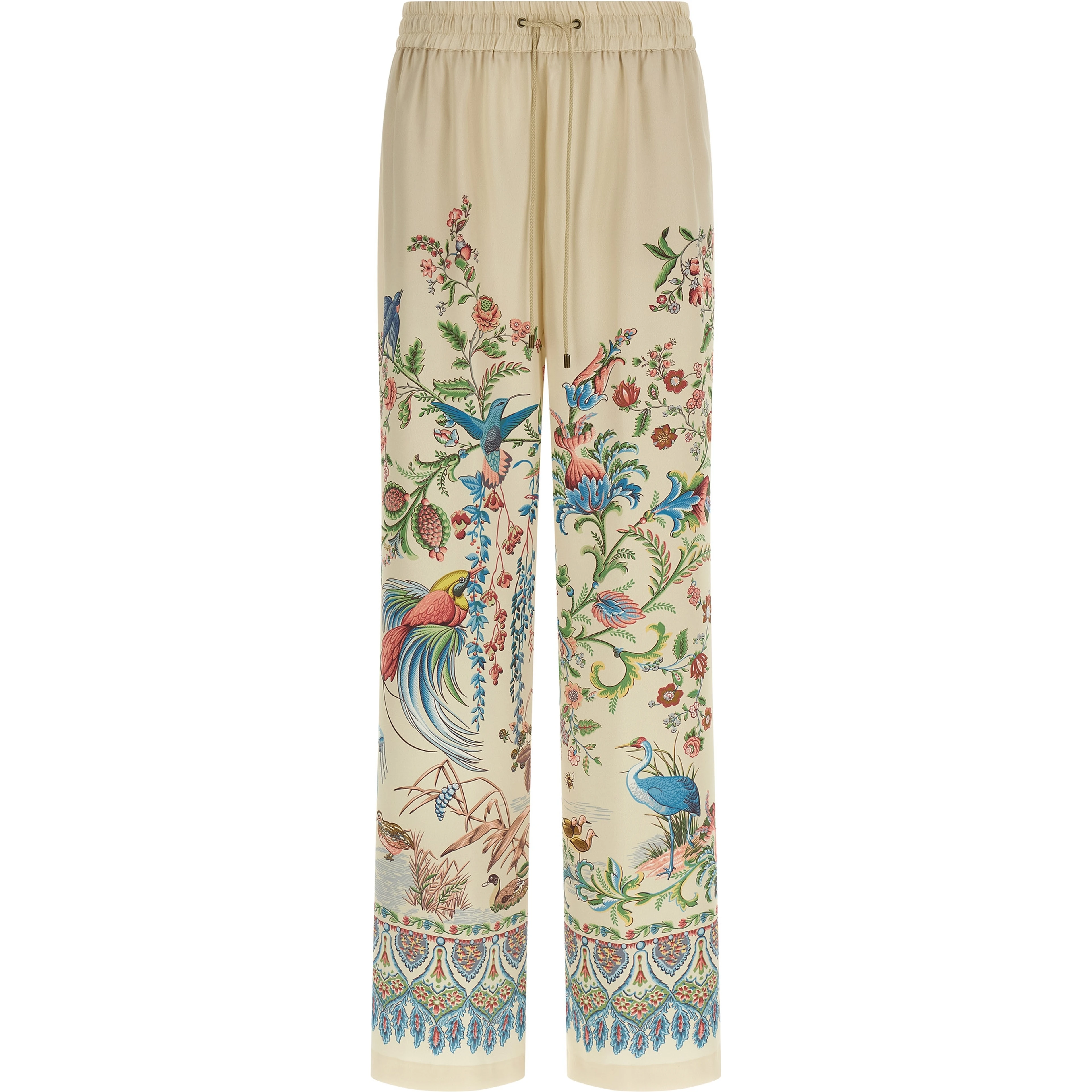 Beige Polyester Casual Pants
