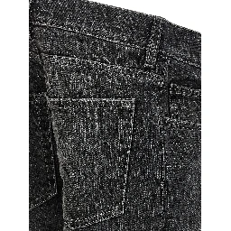 Black Cotton Flared Jeans