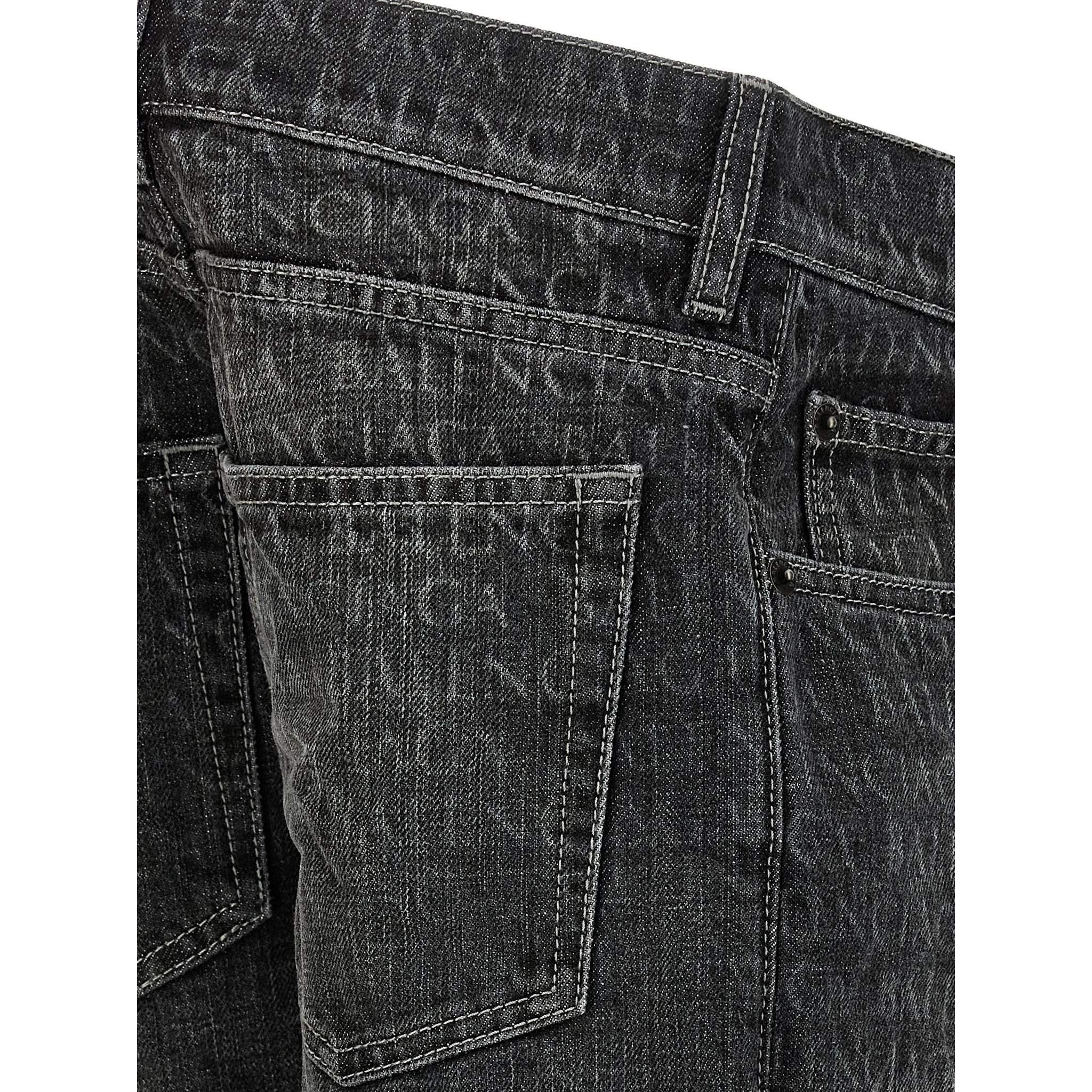 Black Cotton Flared Jeans