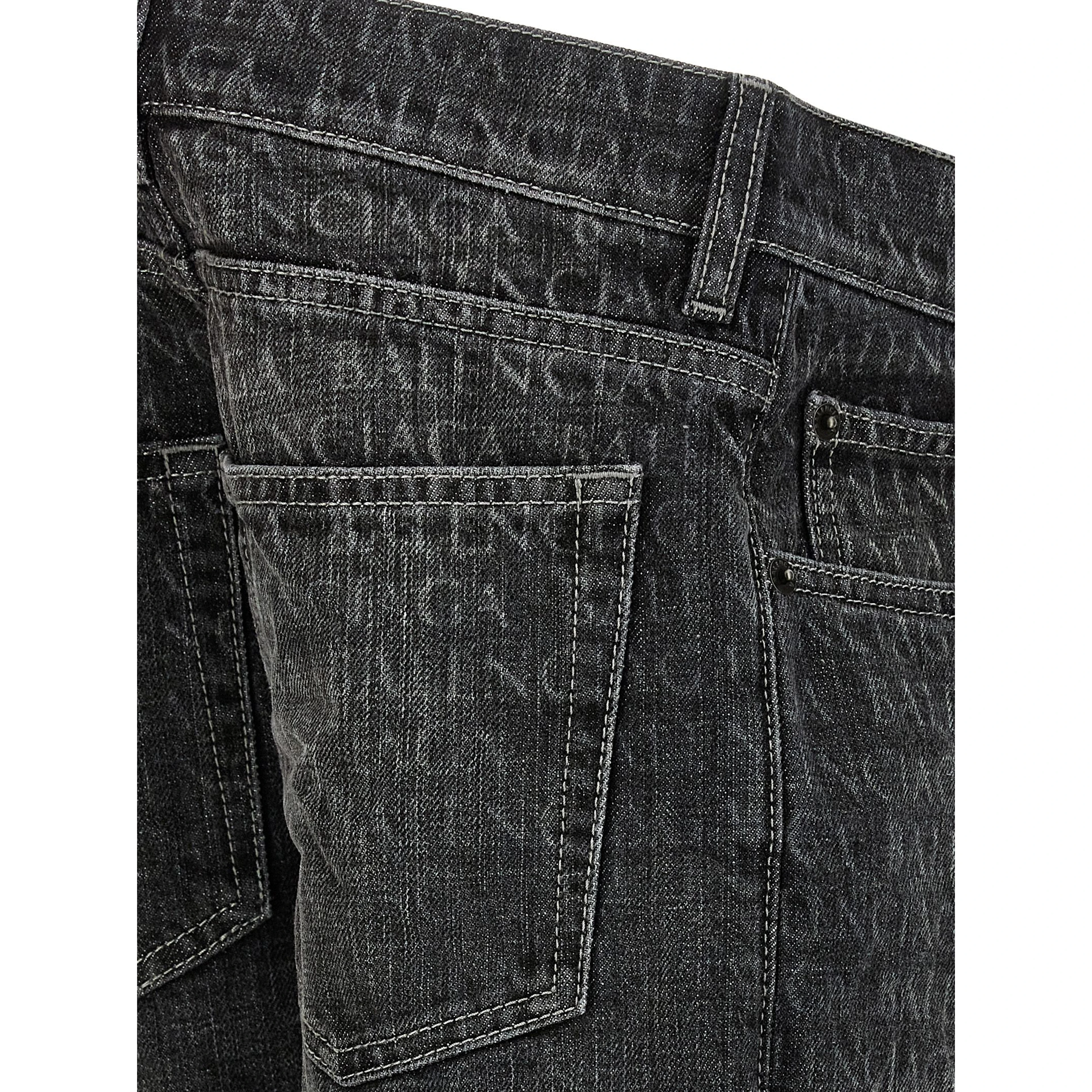 Black Cotton Flared Jeans