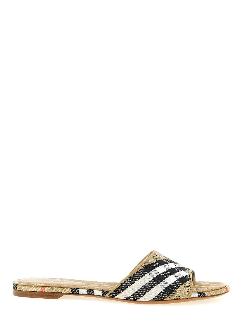 Beige Polyester Slides