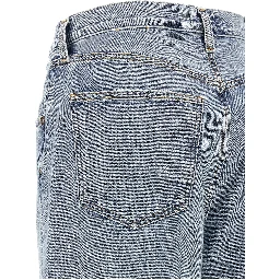 Blue Cotton Tapered Jeans