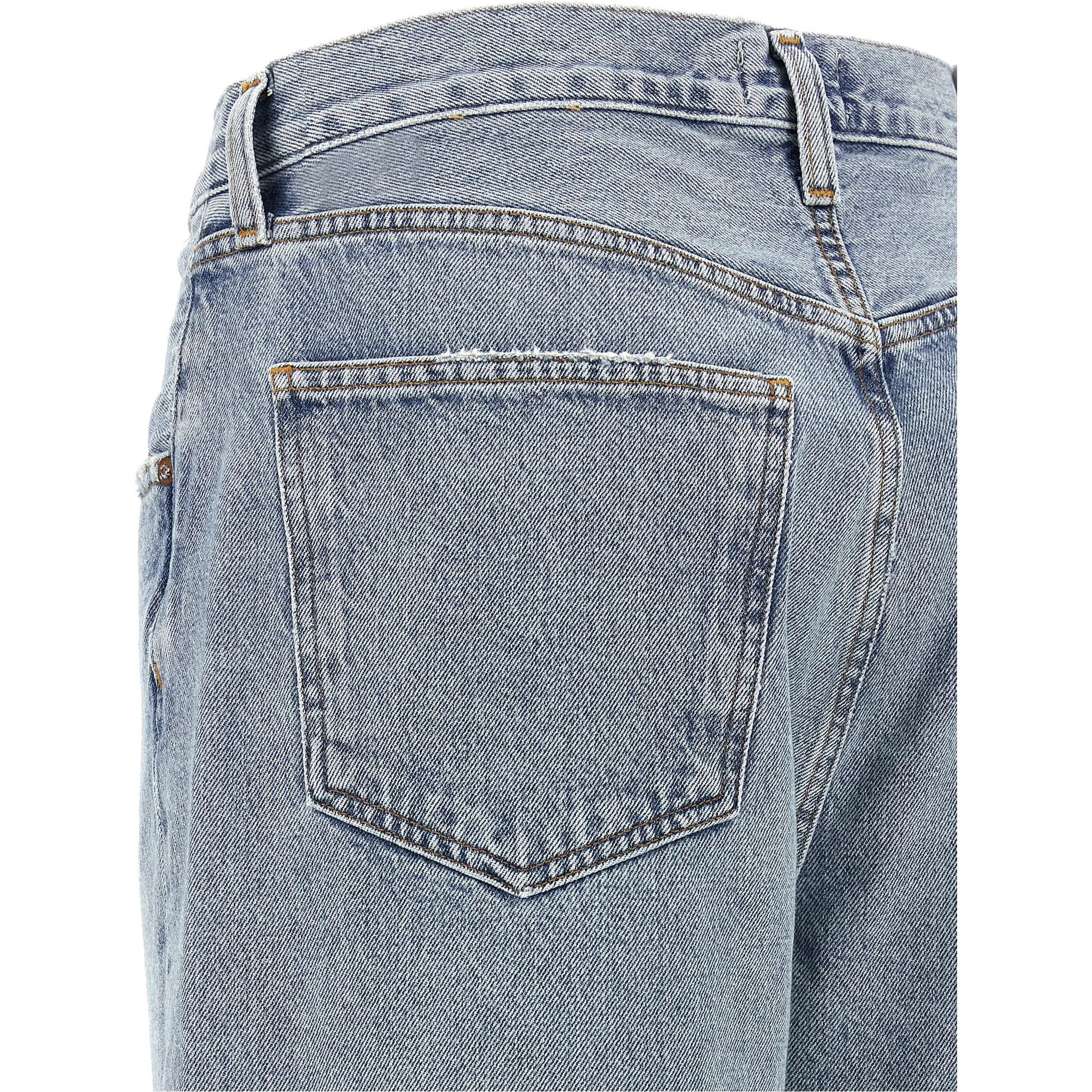 Blue Cotton Tapered Jeans