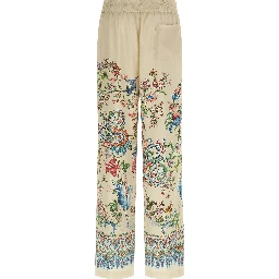 Beige Polyester Casual Pants