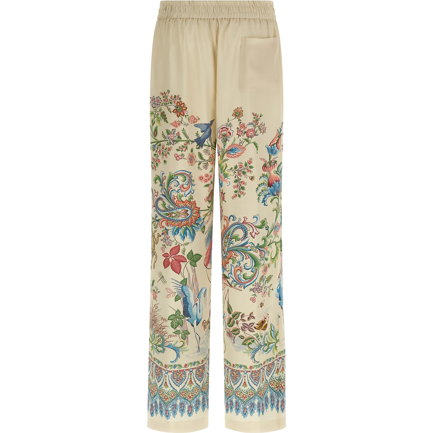 Beige Polyester Casual Pants