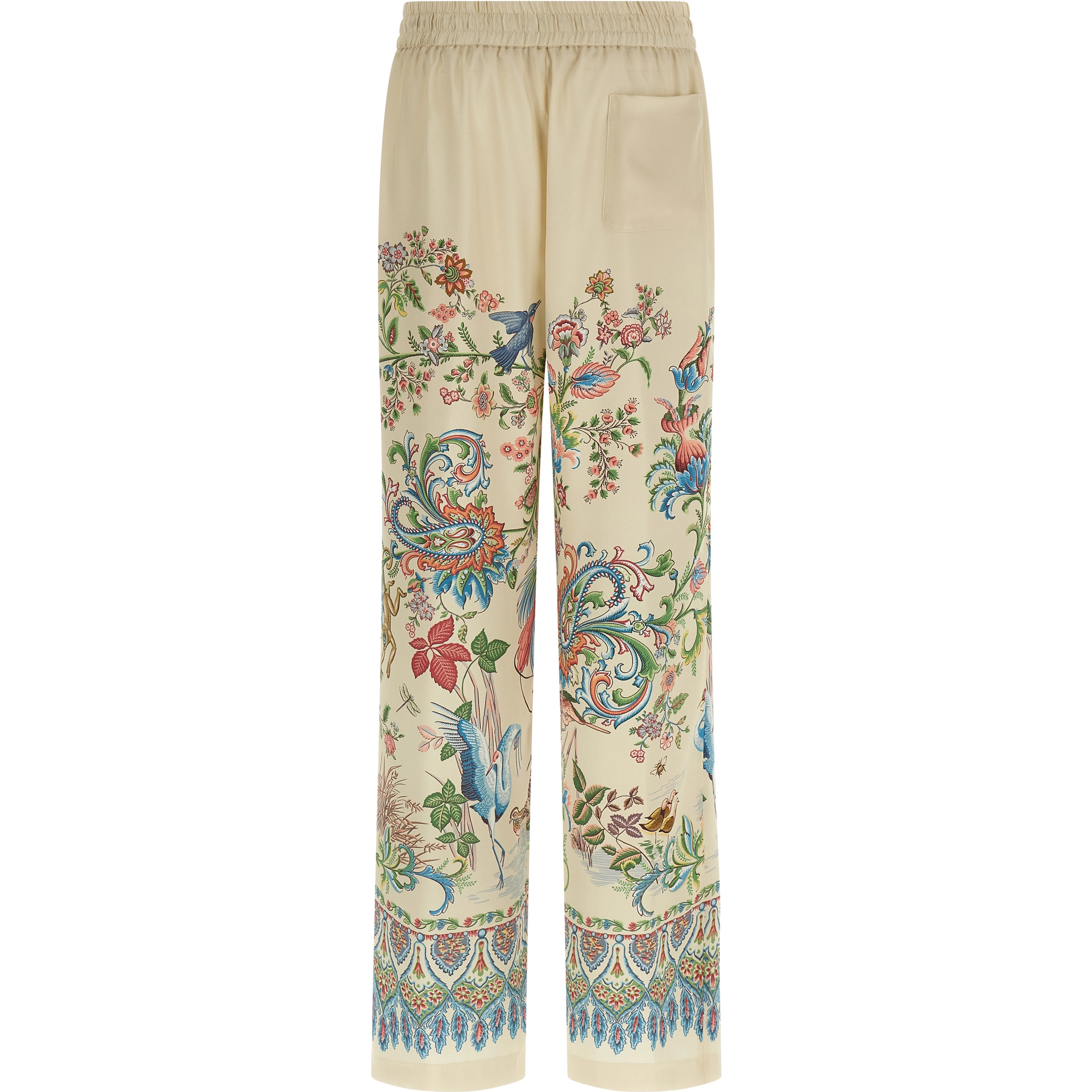 Beige Polyester Casual Pants
