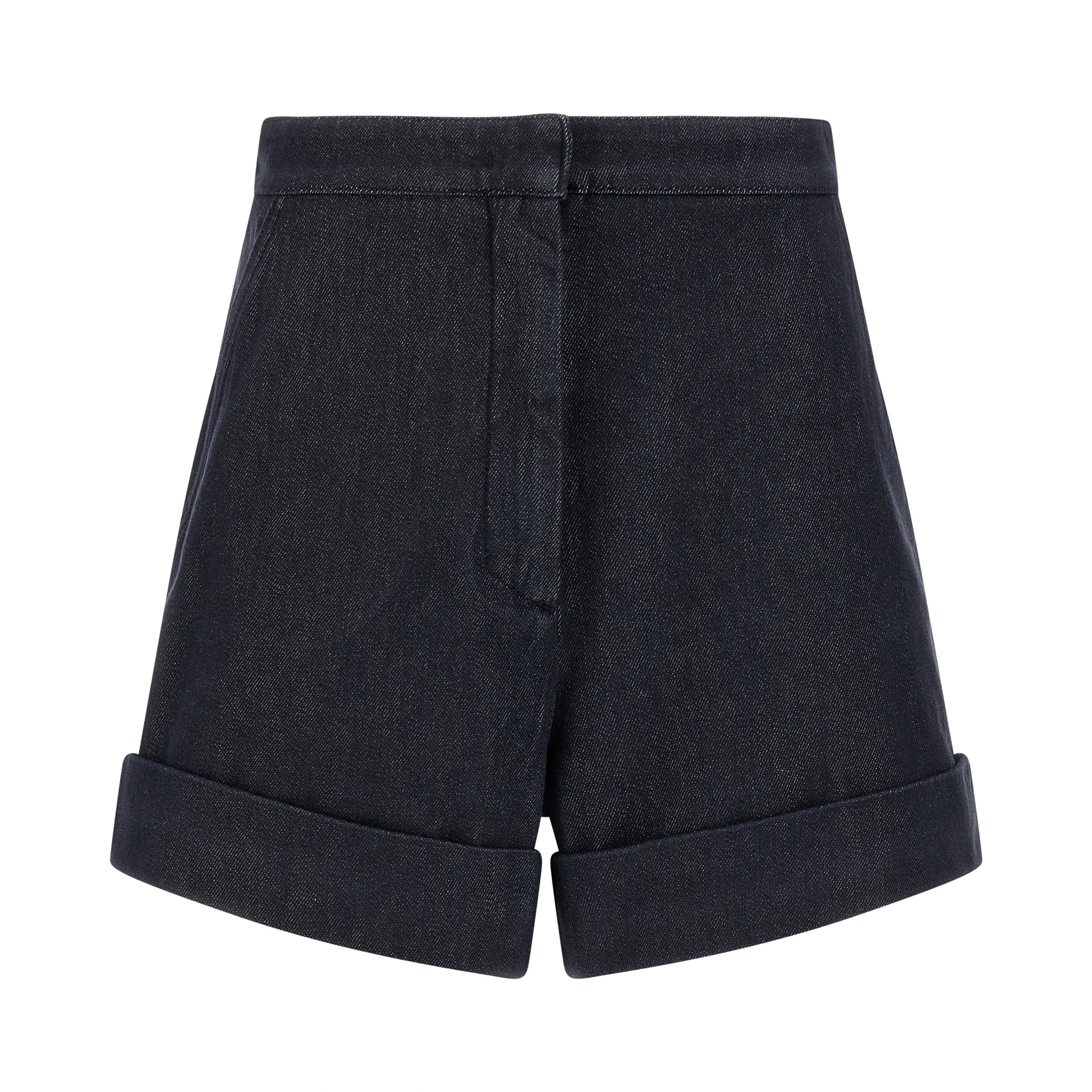 Blue Cotton Bermuda Shorts