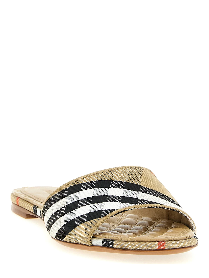 Beige Polyester Slides