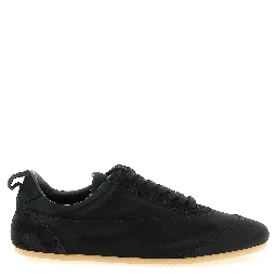 Black Cotton Low Top Sneakers