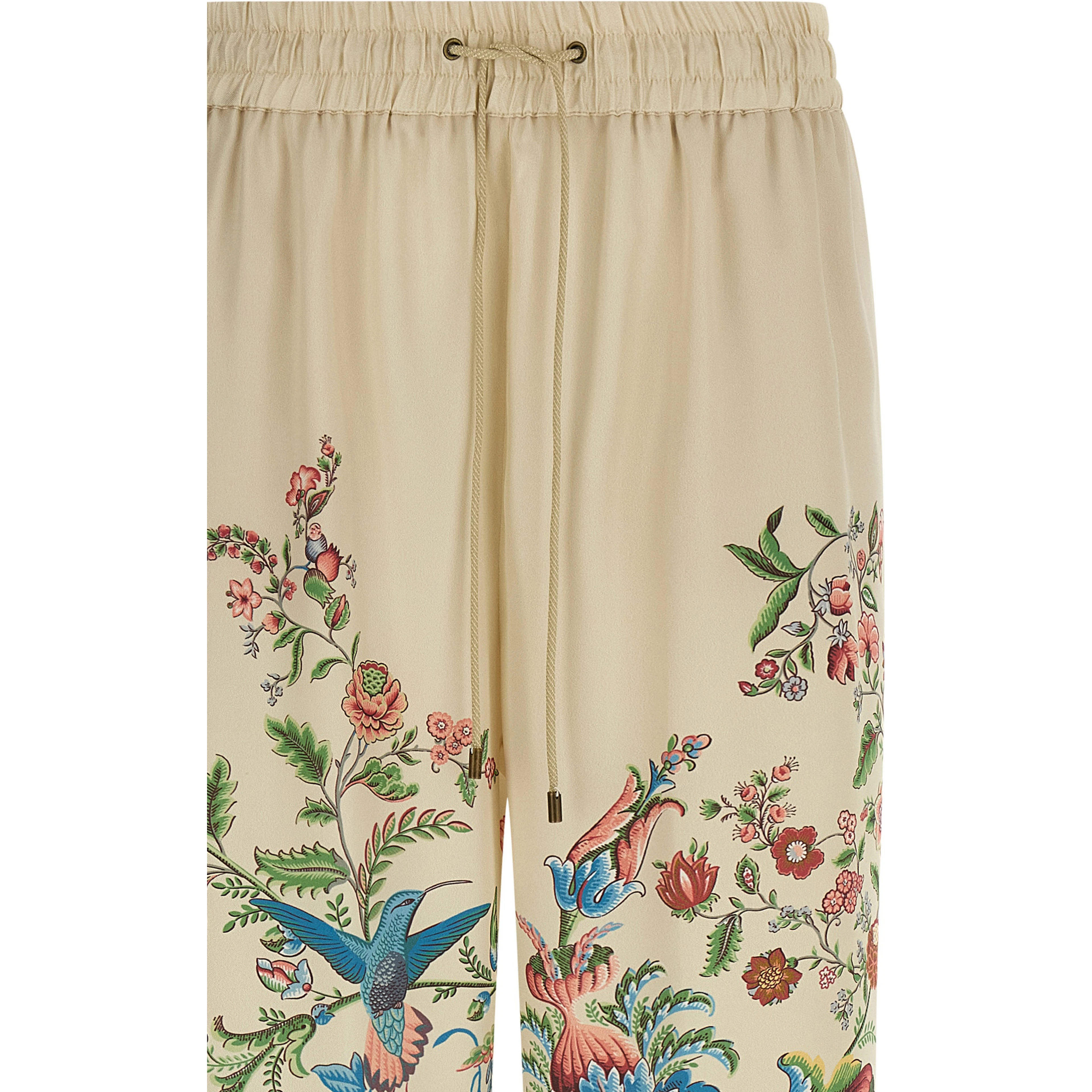 Beige Polyester Casual Pants