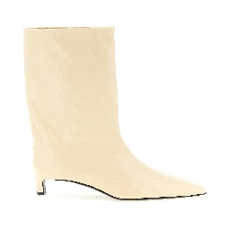 Beige Calfskin Ankle Boots
