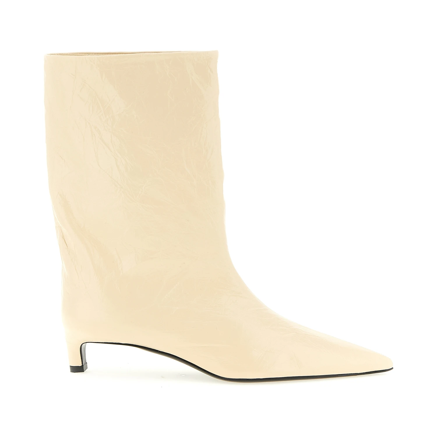 Beige Calfskin Ankle Boots