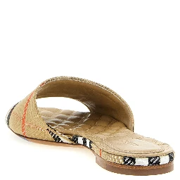 Beige Polyester Slides