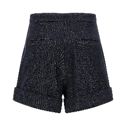 Blue Cotton Bermuda Shorts