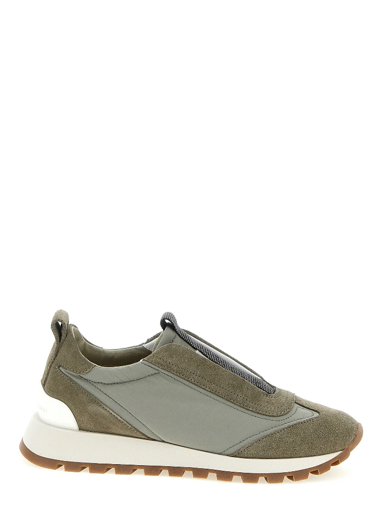 Bicolor Polyester Athletic Sneakers