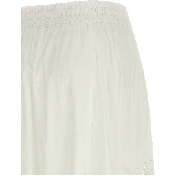 White Polyamide Casual Pants