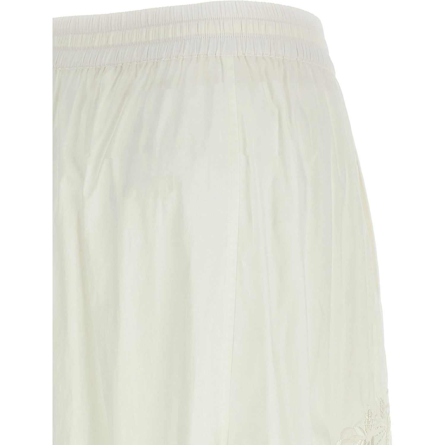 White Polyamide Casual Pants