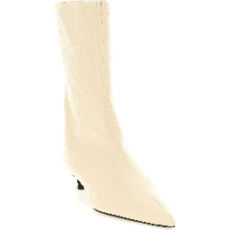 Beige Calfskin Ankle Boots