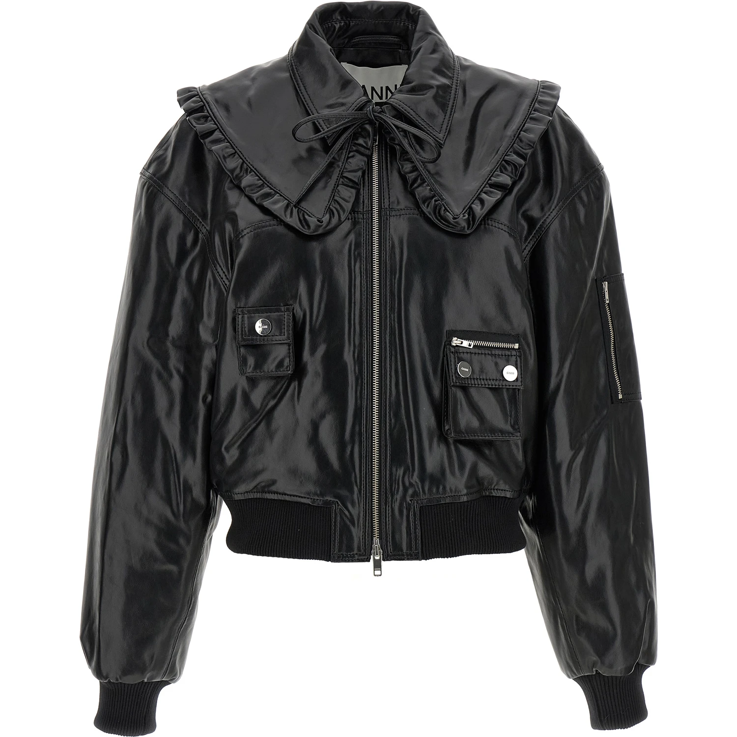 Black Leather Bomber