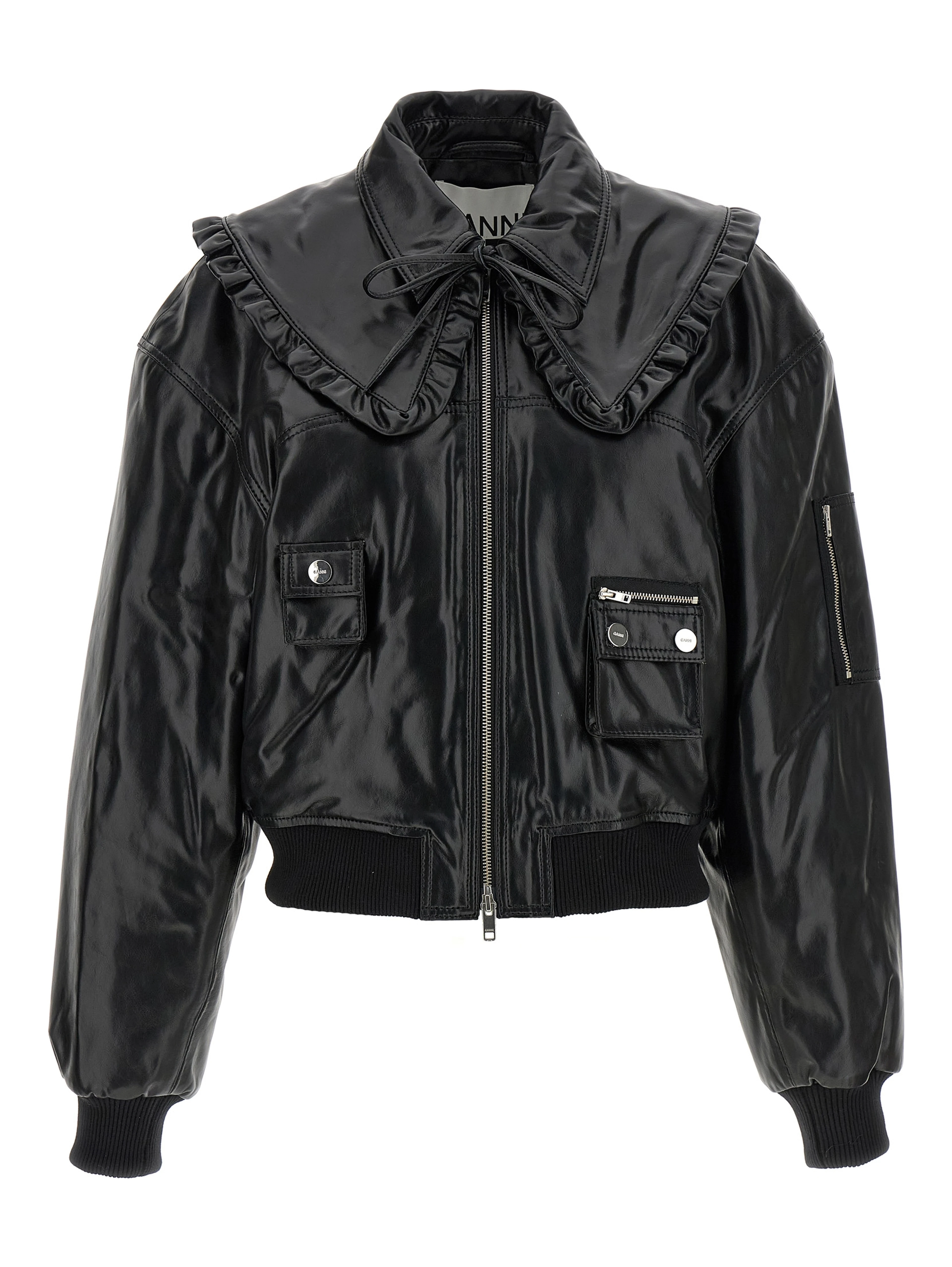 Black Leather Bomber