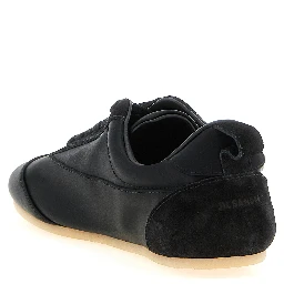 Black Cotton Low Top Sneakers