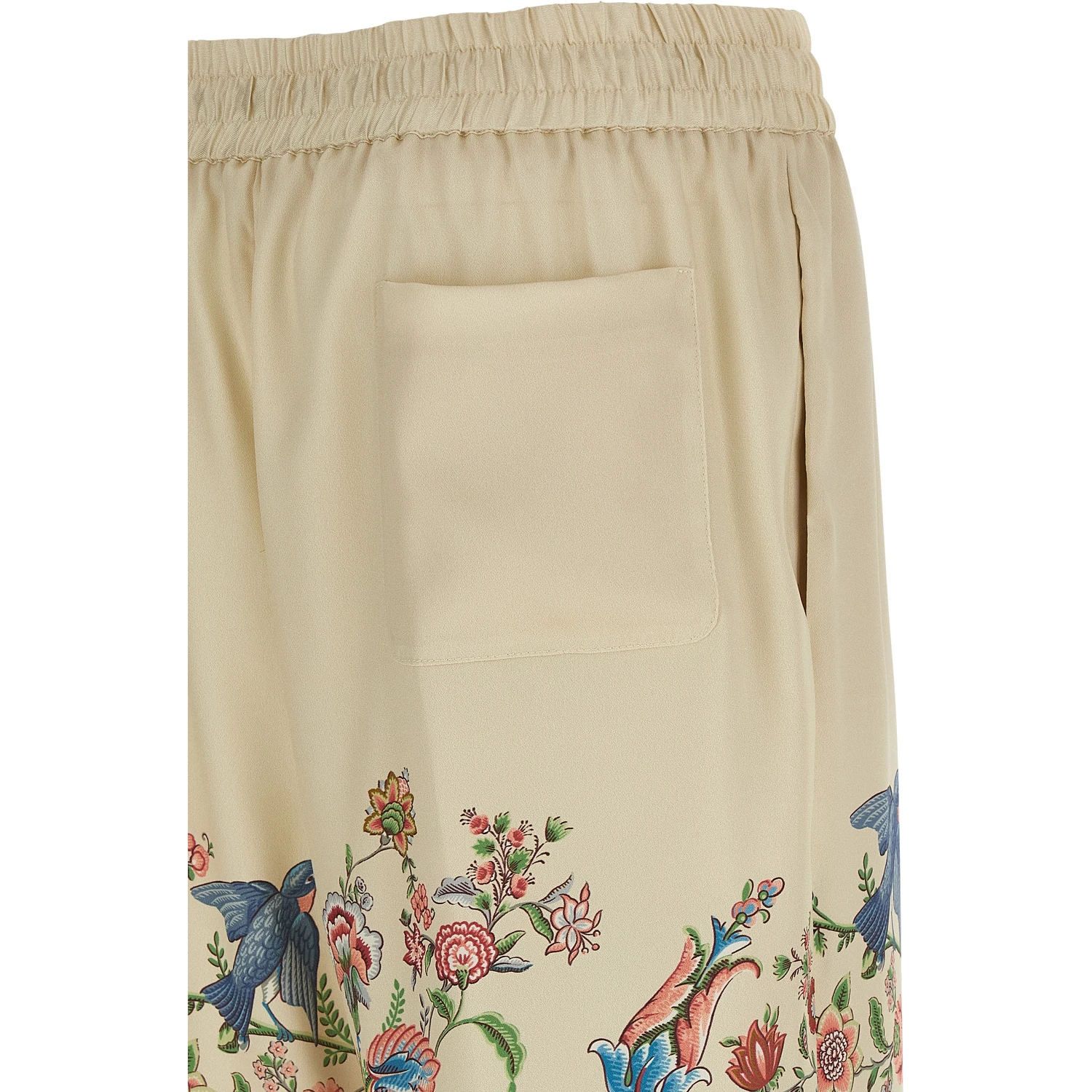 Beige Polyester Casual Pants