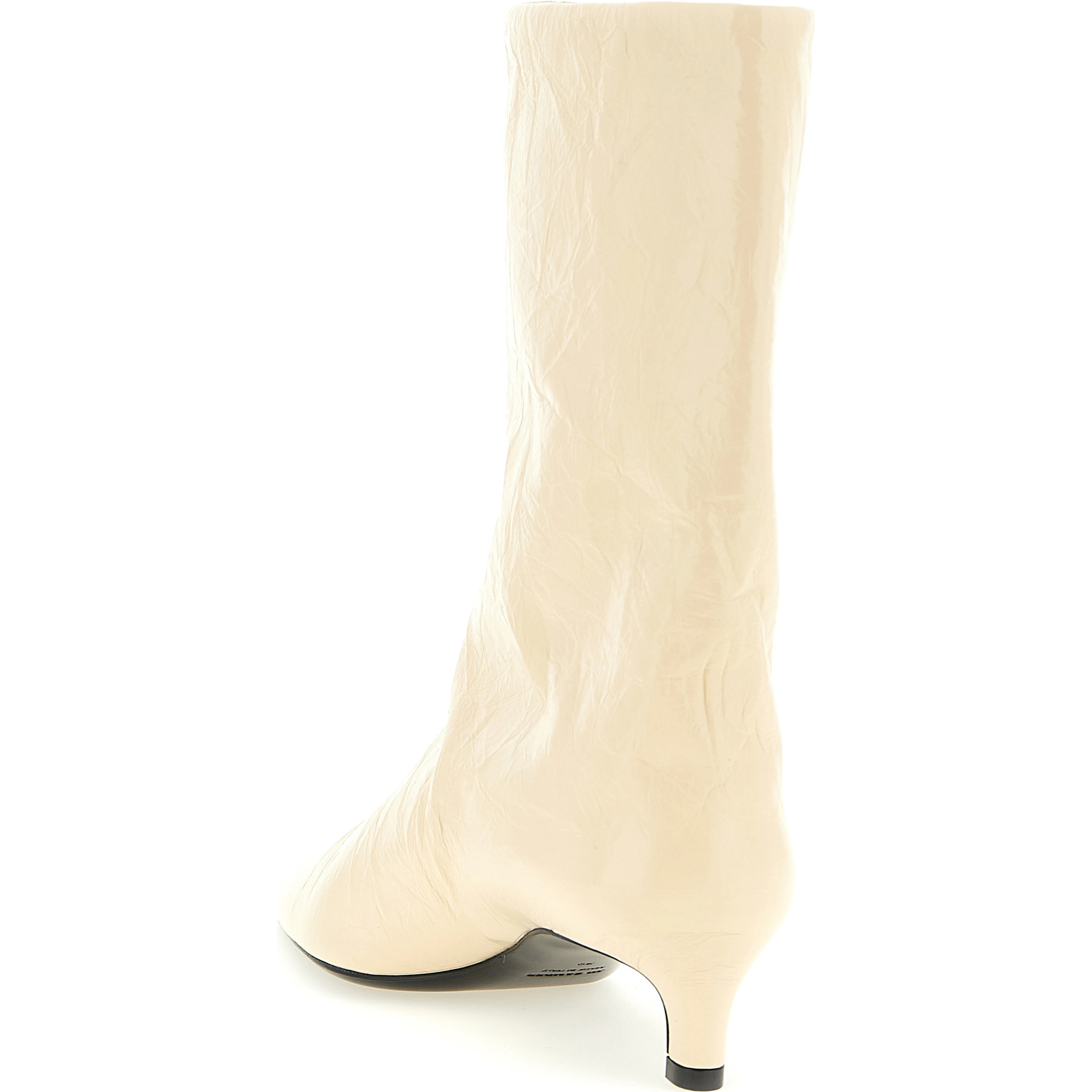 Beige Calfskin Ankle Boots