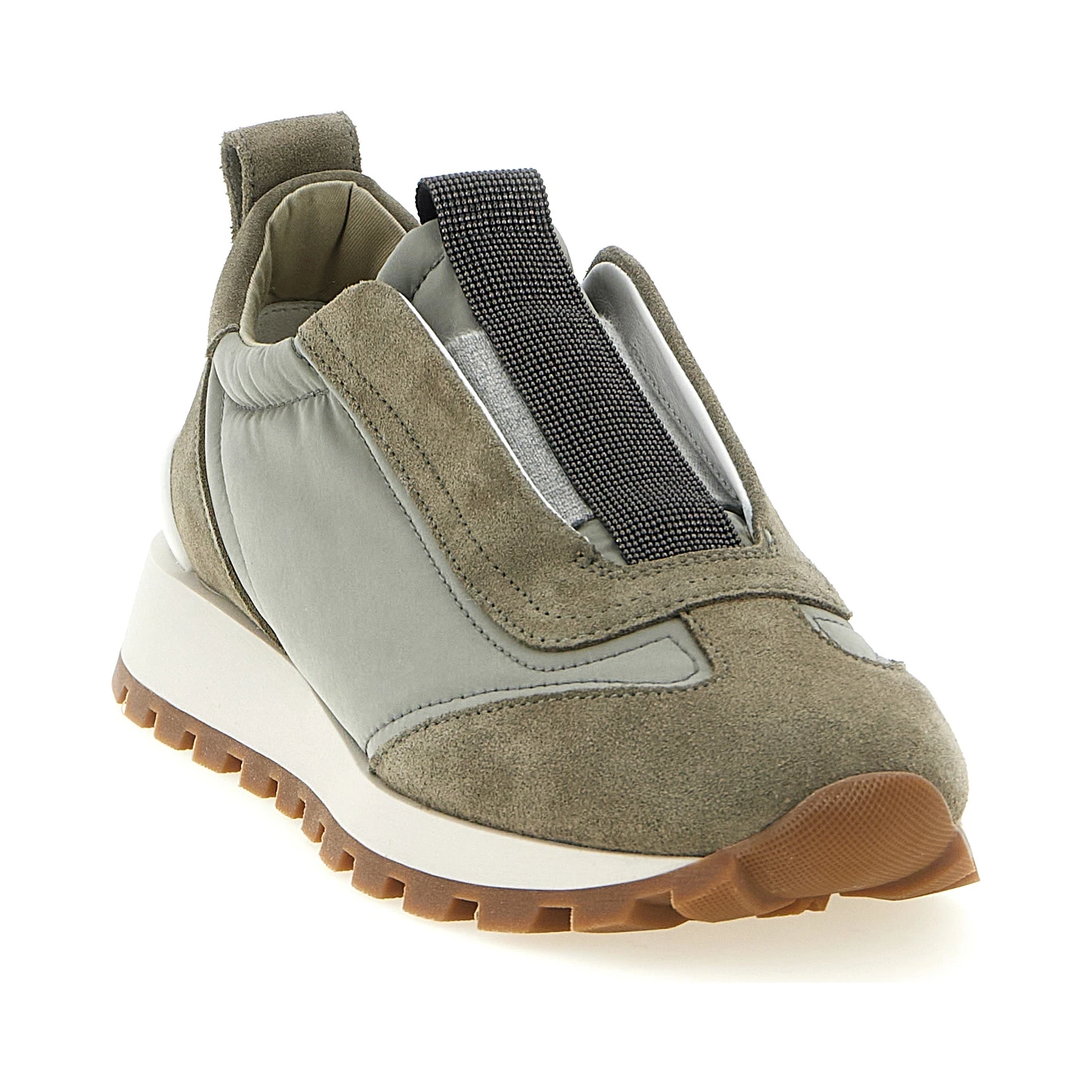 Bicolor Polyester Athletic Sneakers