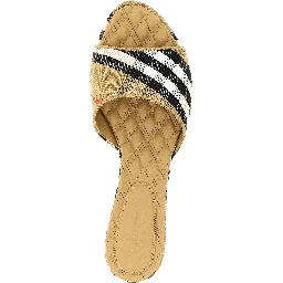 Beige Polyester Slides