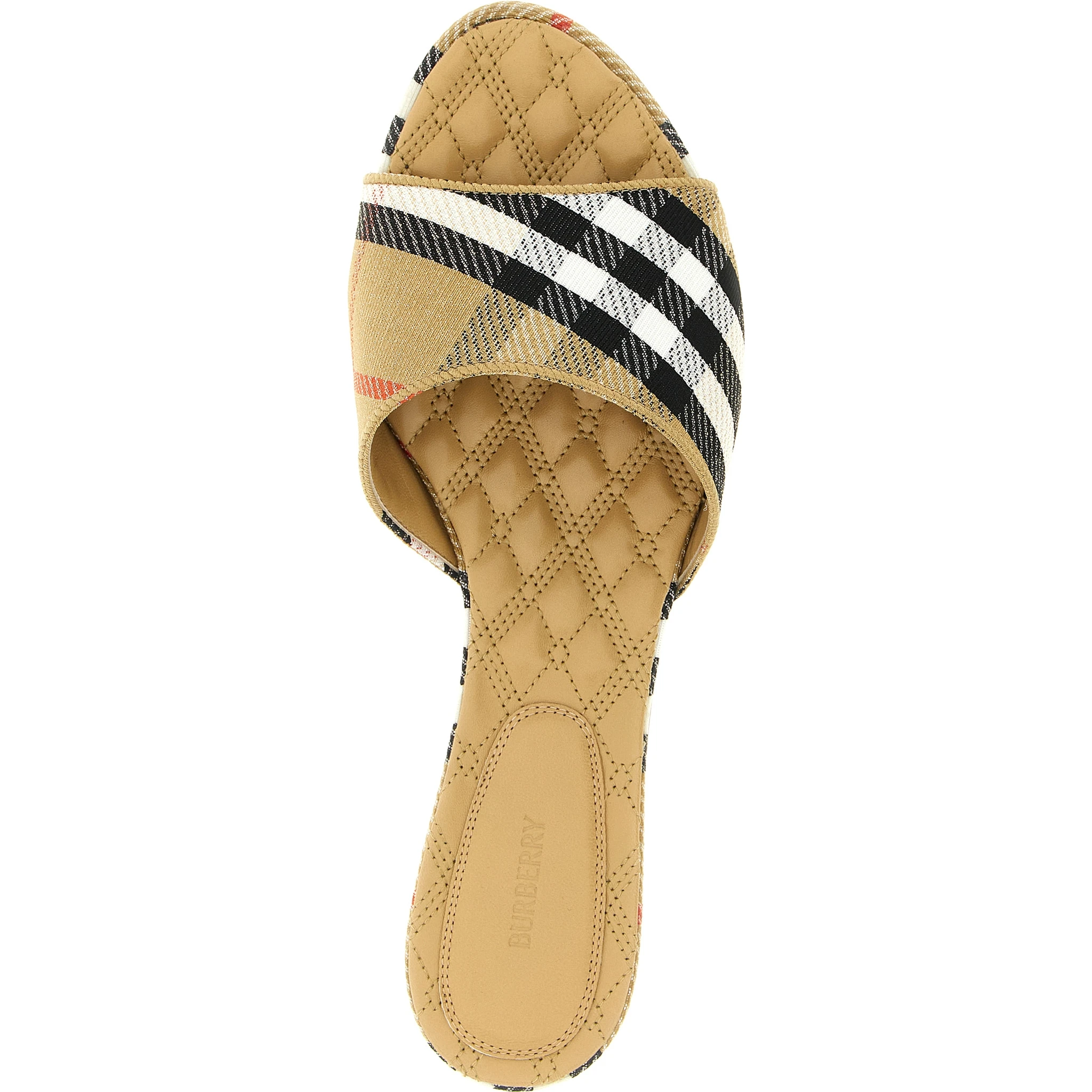 Beige Polyester Slides