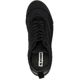 Black Cotton Low Top Sneakers