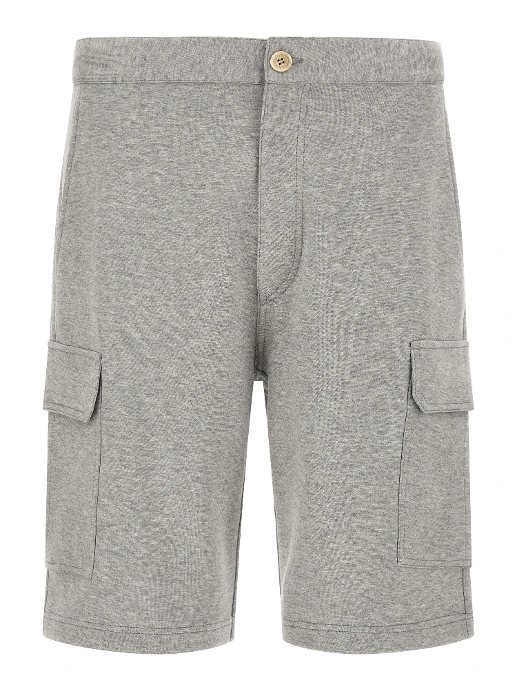 Gray Cotton Bermuda Shorts