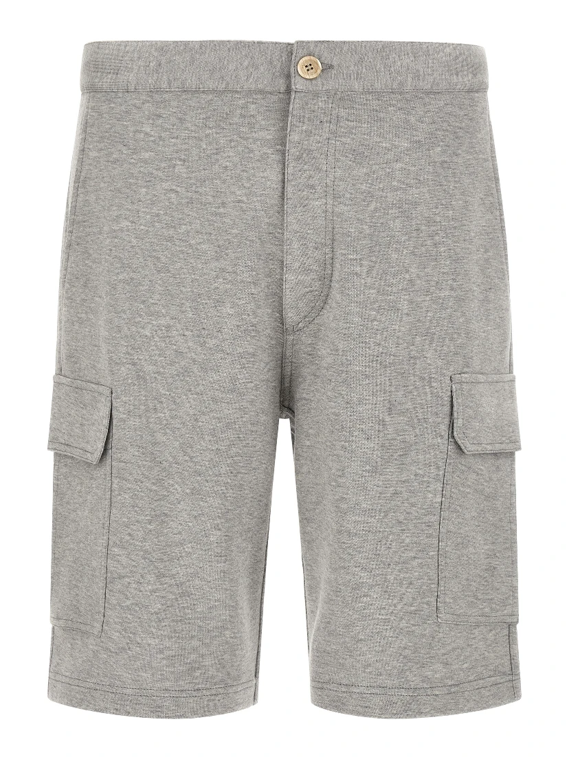 Gray Cotton Bermuda Shorts
