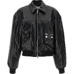 Black Leather Bomber