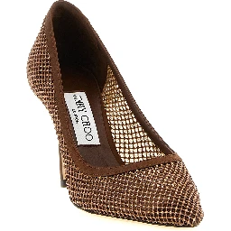 Brown Tencel High Heel Pumps
