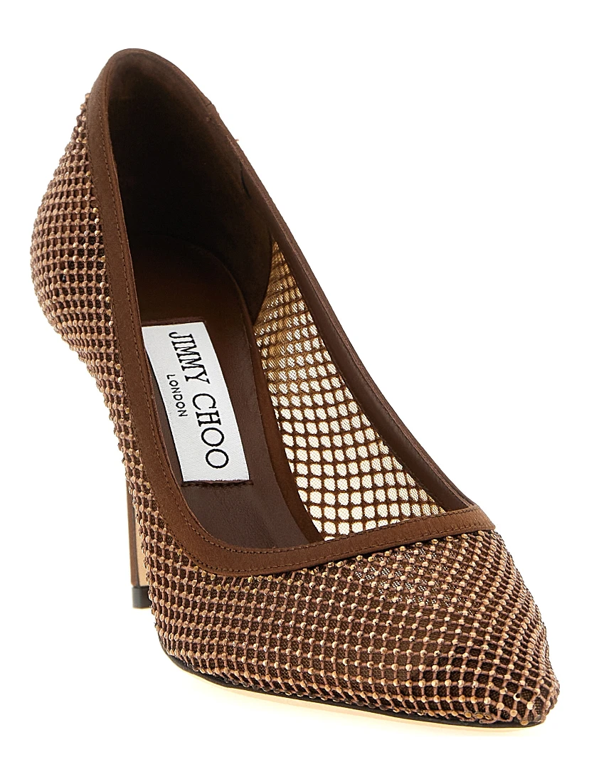 Brown Tencel High Heel Pumps